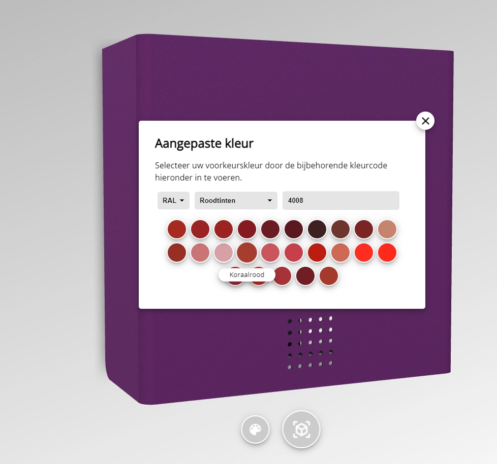 Pas exacte RAL- of eigen kleuren toe